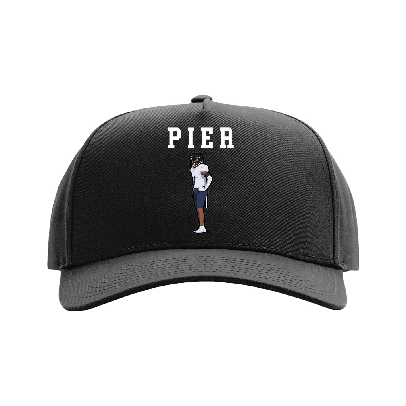 Full Fabric Five-Panel Champ Cap — Shirsey in Black