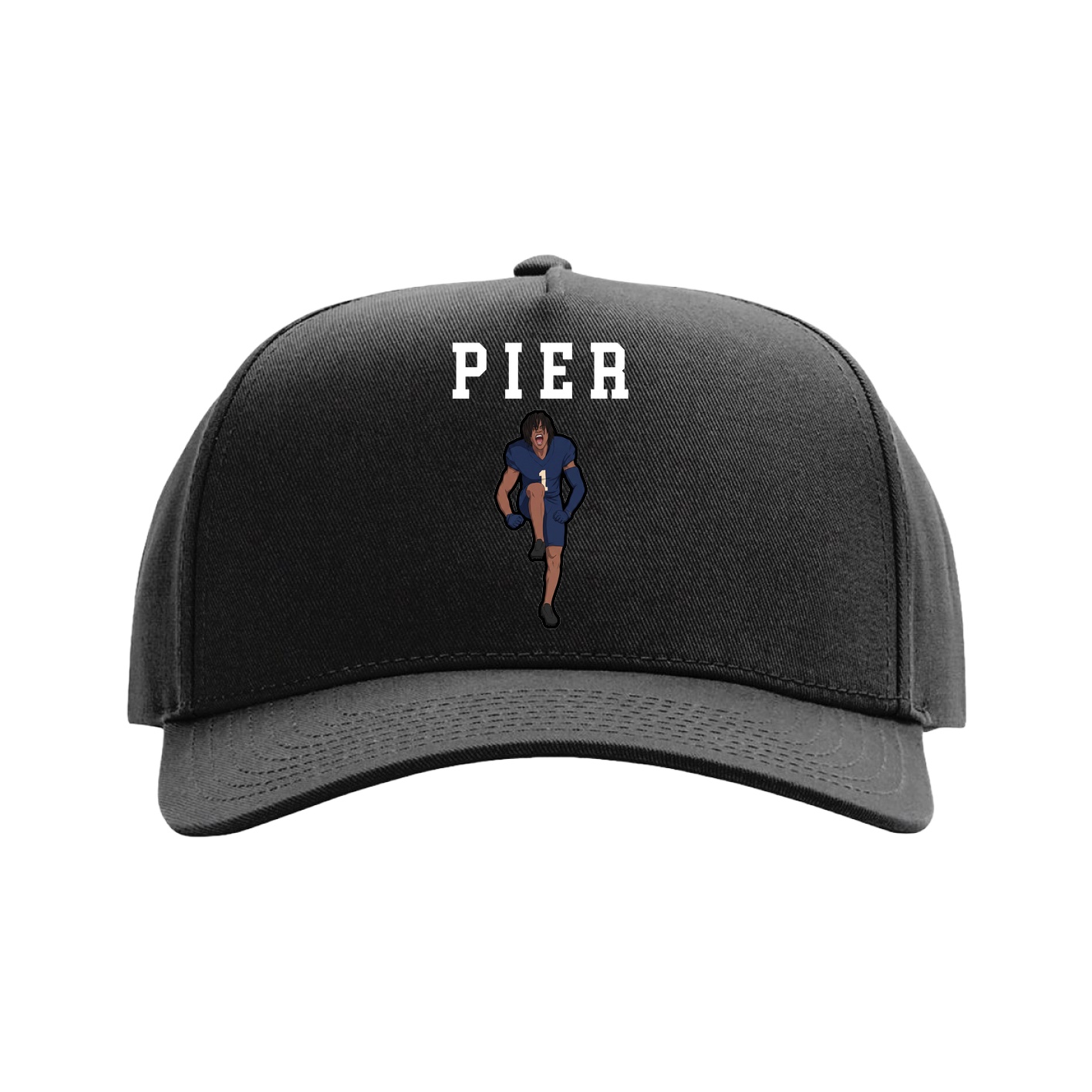 Full Fabric Five-Panel Champ Cap — Shirsey in Black