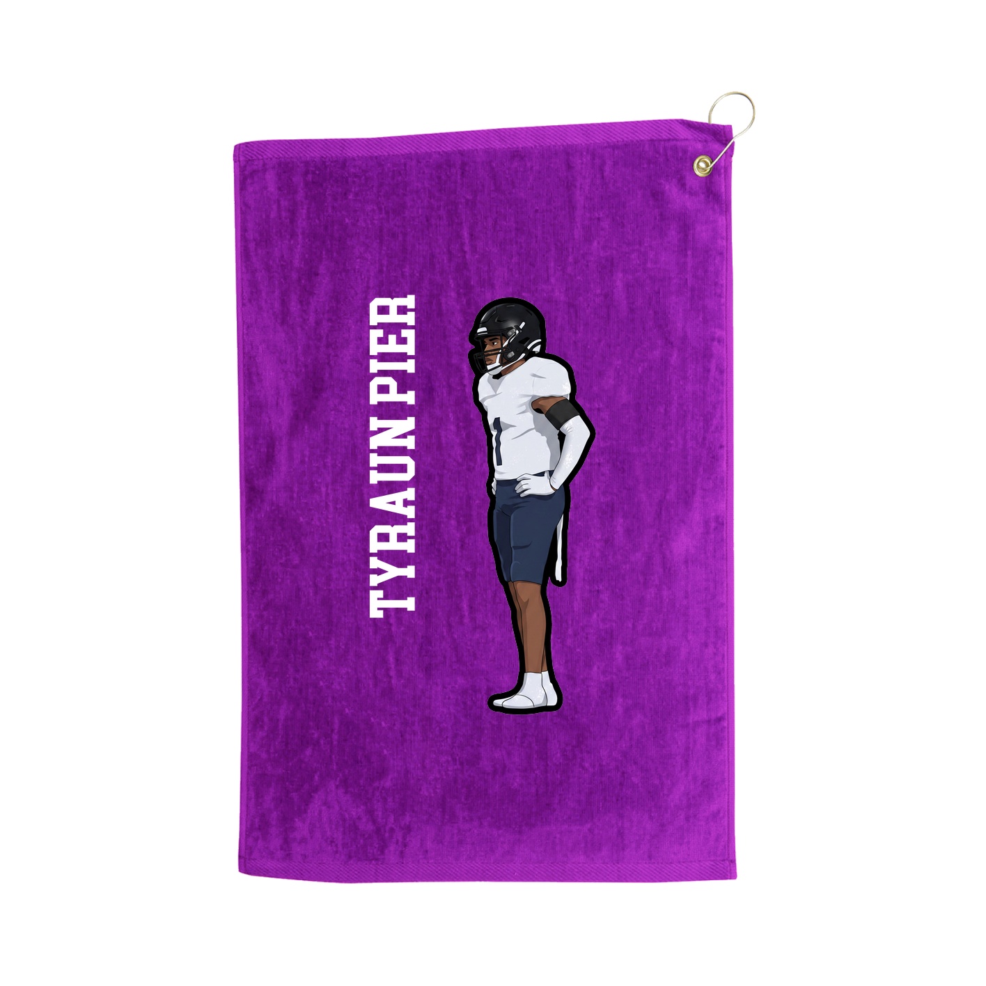 Golf Towel — Name Vertical in Purple