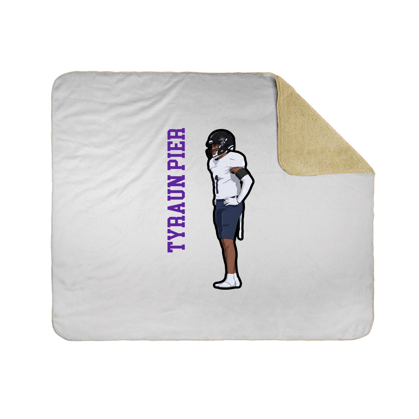 Throw Blanket — Name Vertical in White