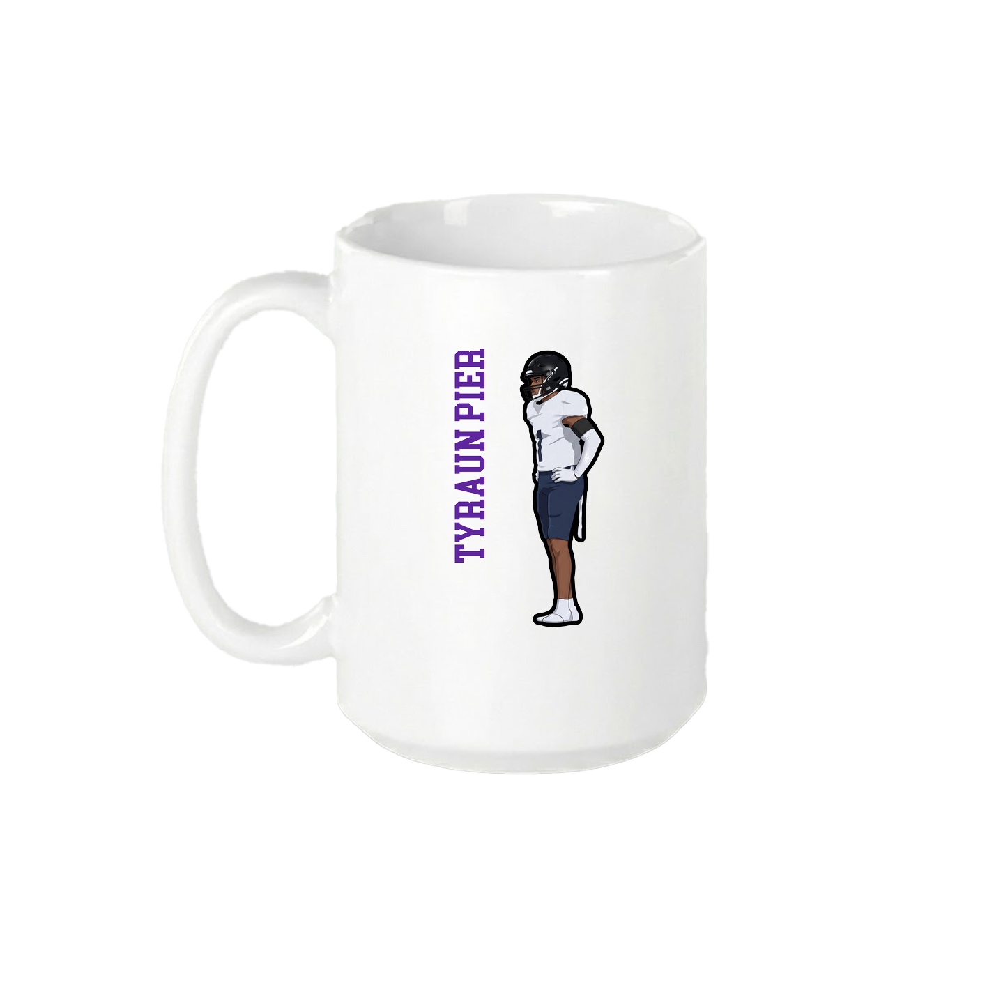 15oz Coffee Mug — Name Vertical in White