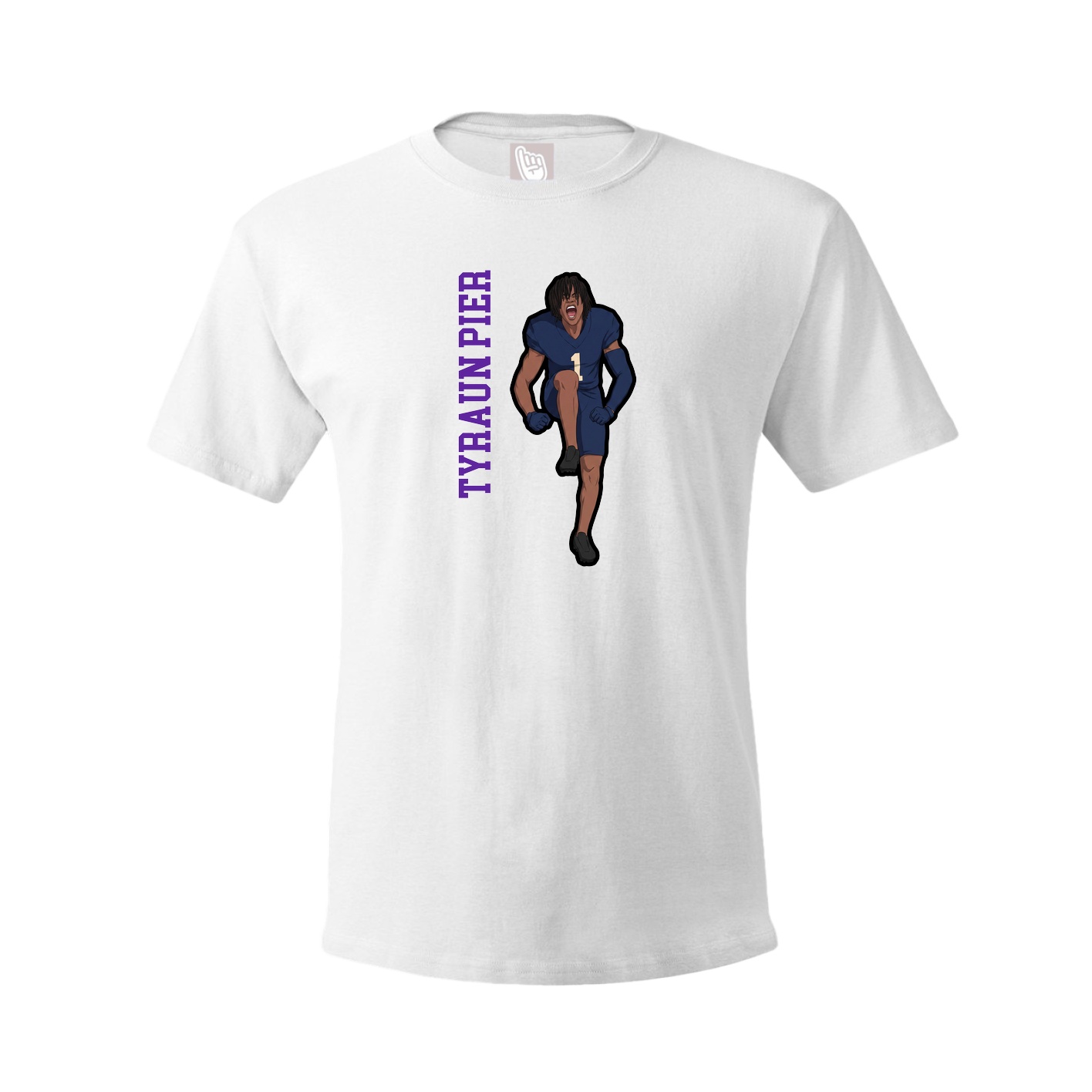 Tee — Name Vertical in White