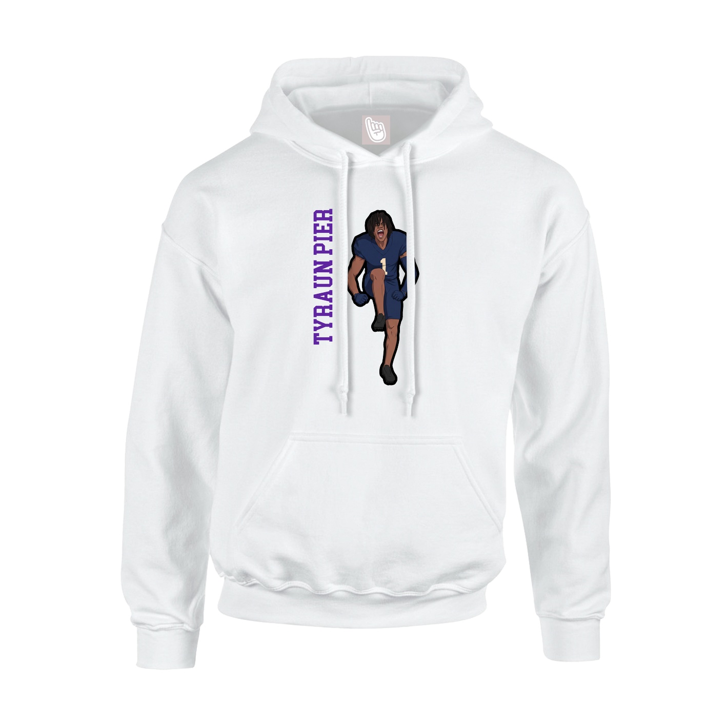 Hoodie — Name Vertical in White