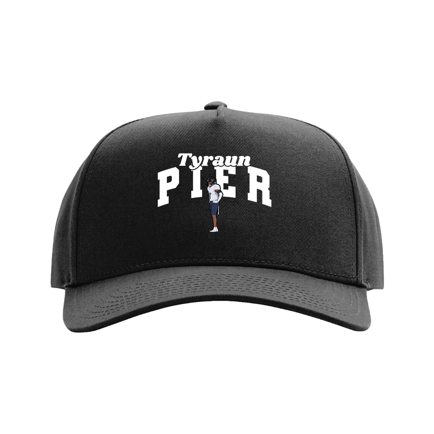Full Fabric Five-Panel Champ Cap — Signature Arch in Black