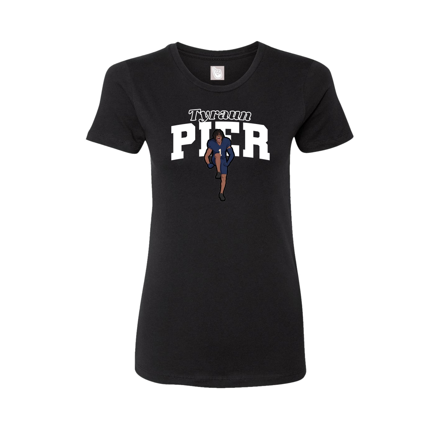 Fitted Women's Tee — Name Arch in Black