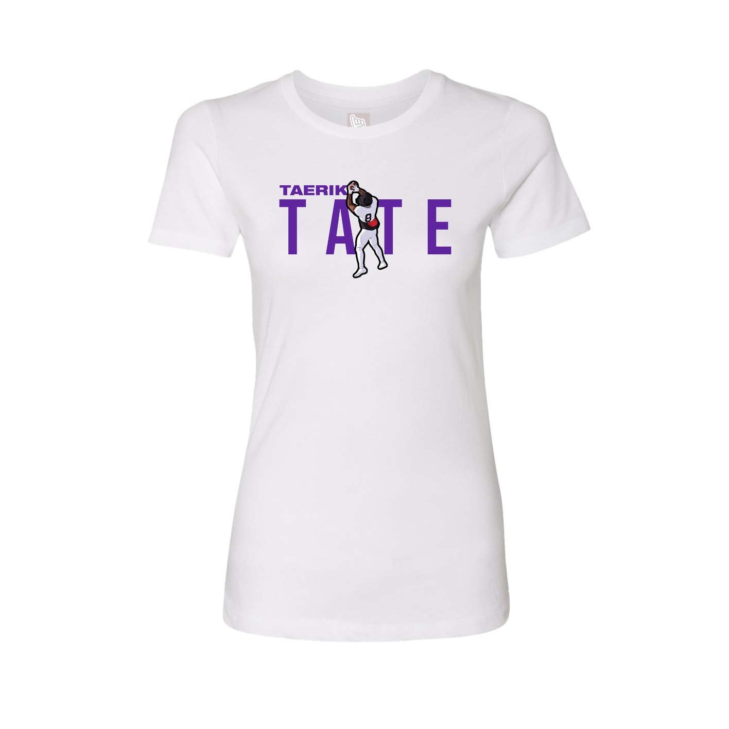 Fitted Women's Tee — Player Name in White