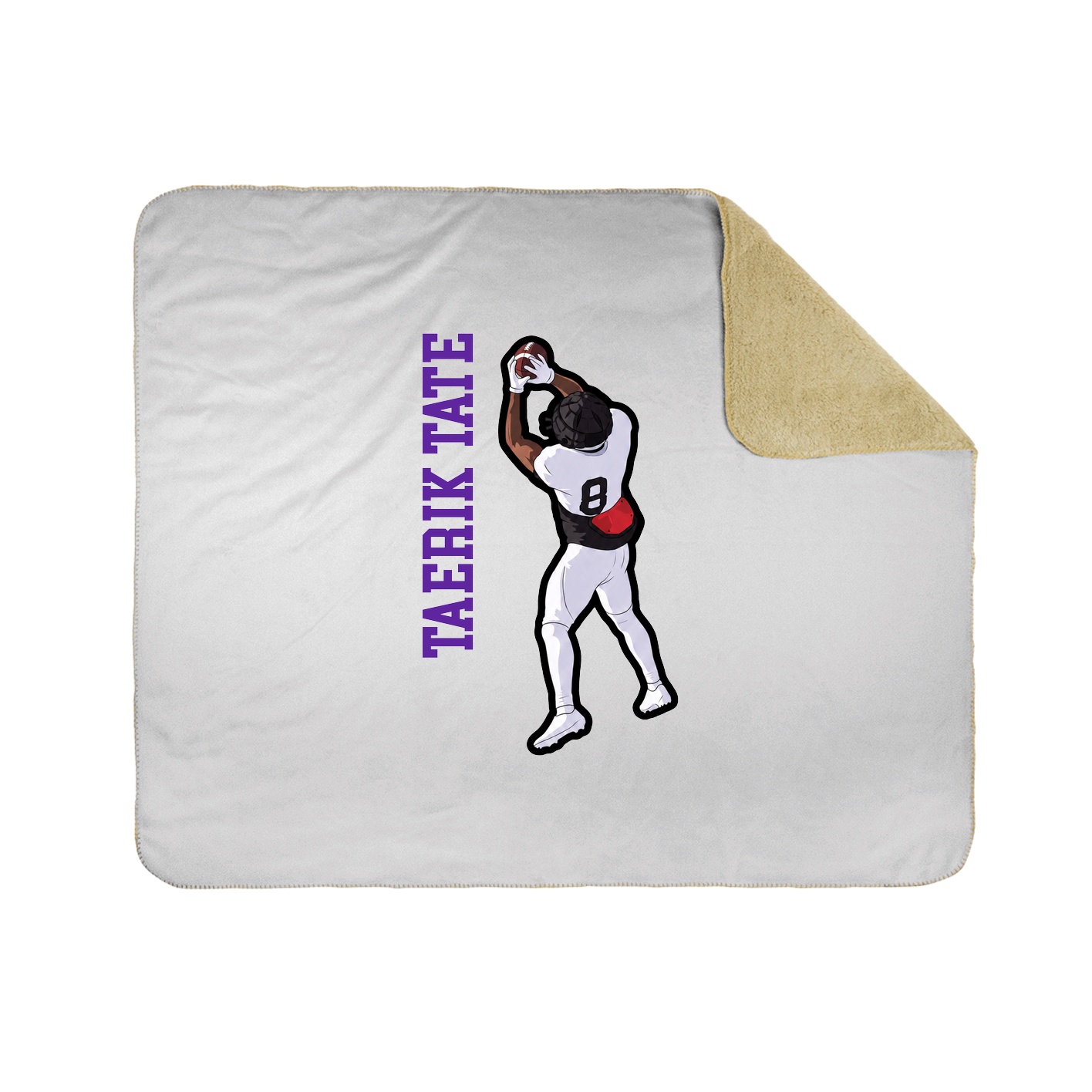 Throw Blanket — Name Vertical in White