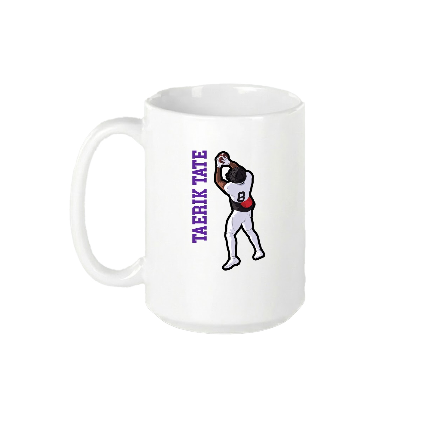 15oz Coffee Mug — Name Vertical in White