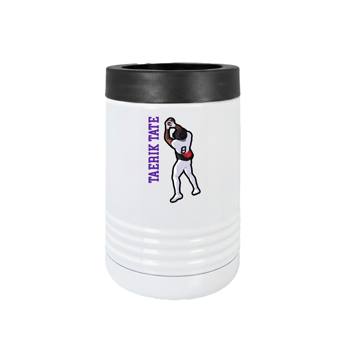 Beverage Holder — Name Vertical in White