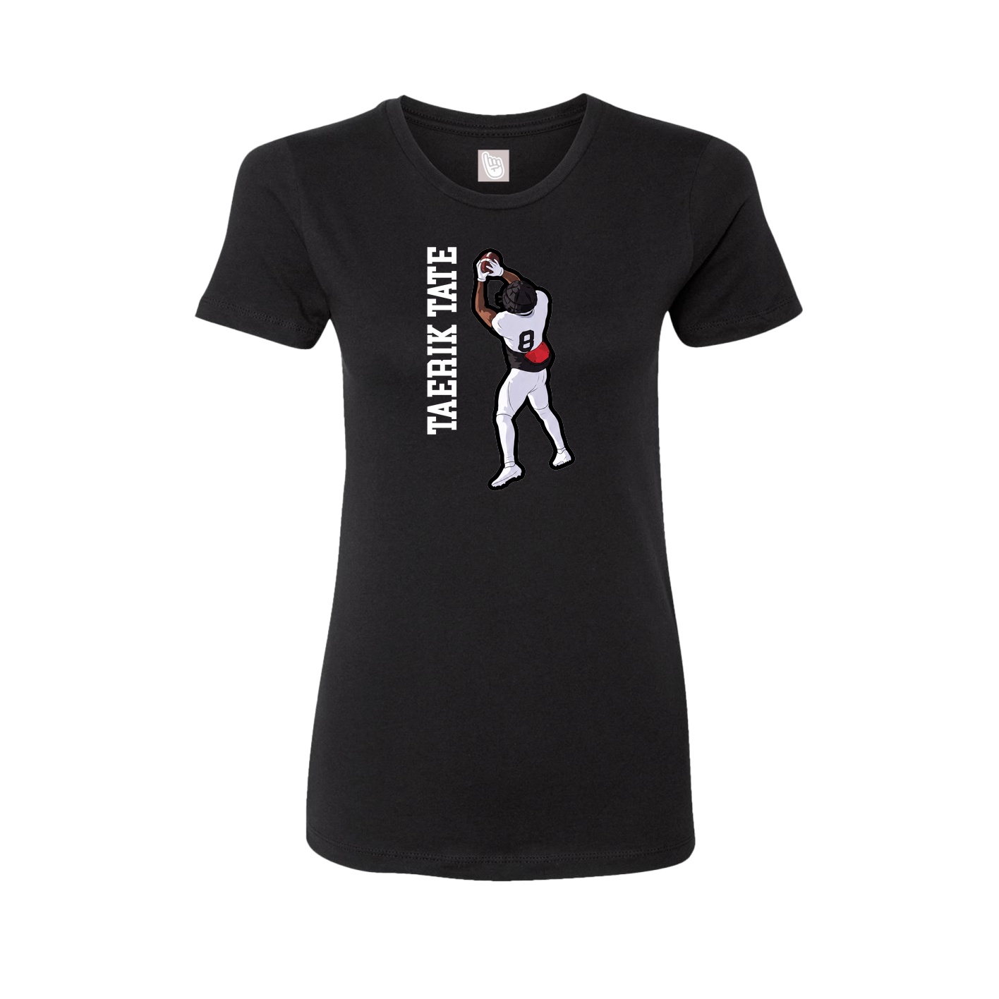 Fitted Women's Tee — Name Vertical in Black