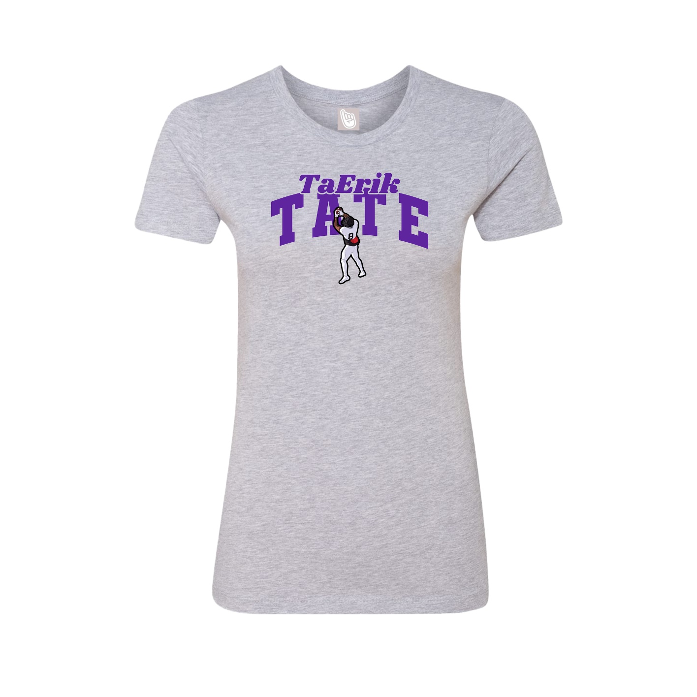 Fitted Women's Tee — Signature Arch in Grey