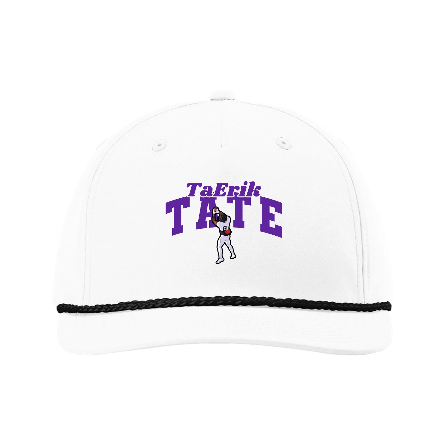 Five-Panel Classic Rope Cap — Signature Arch in White