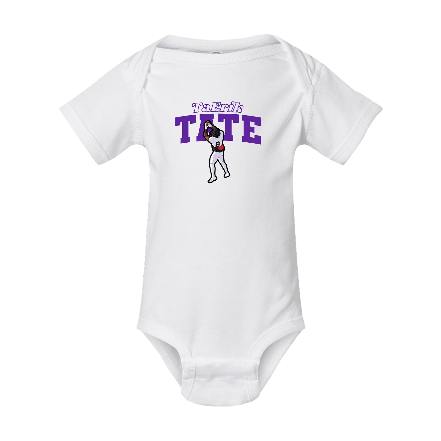 Baby Onesie — Name Arch in White