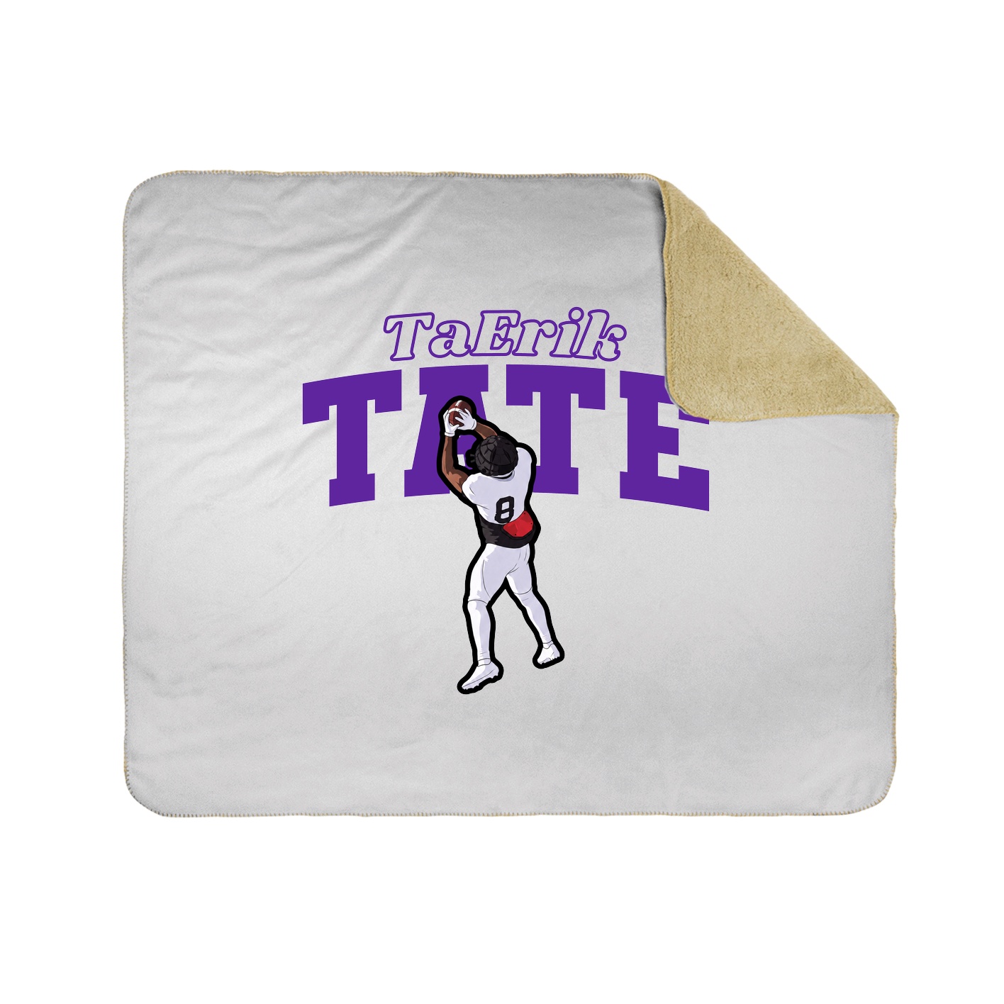 Throw Blanket — Name Arch in White