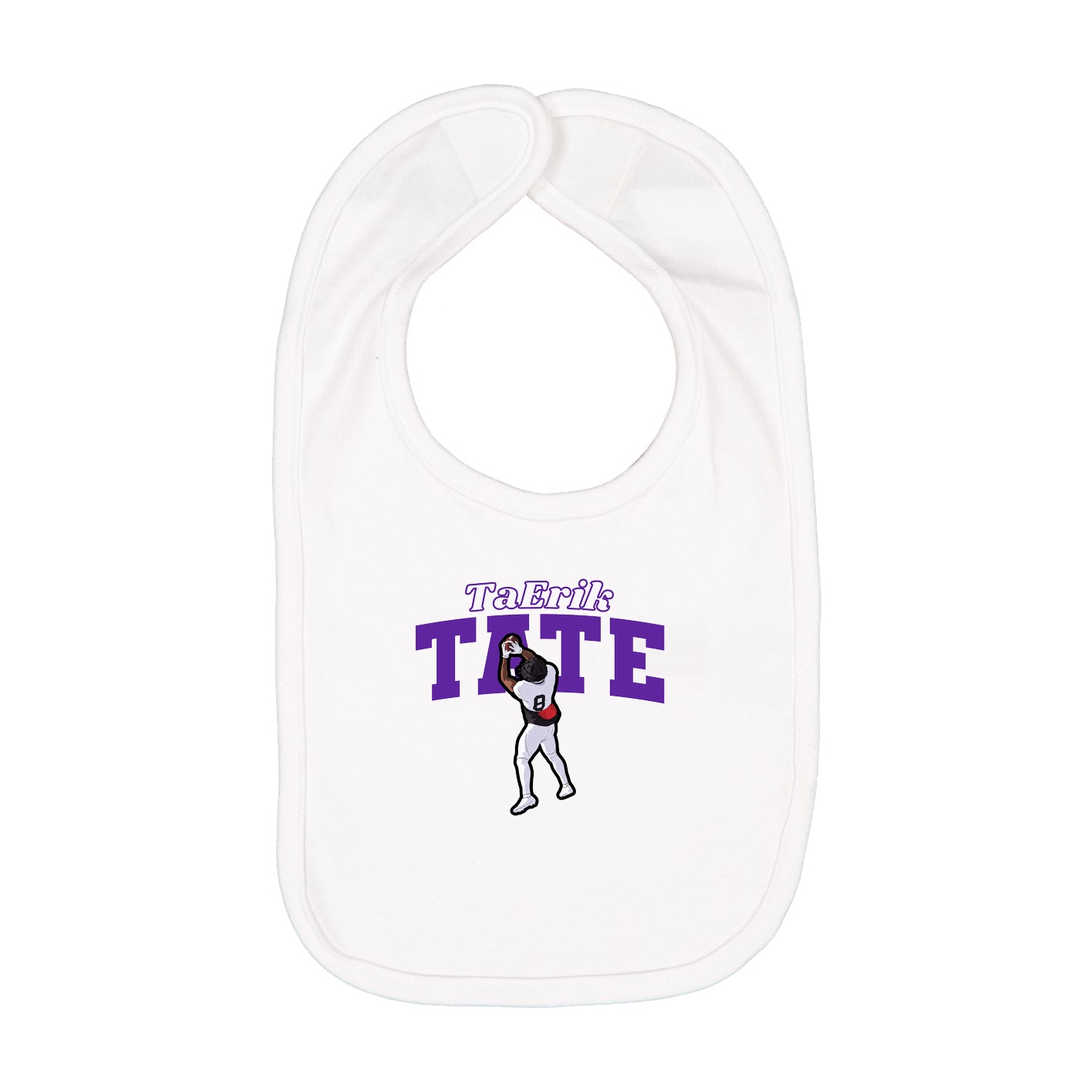 Infant Bib — Name Arch in White