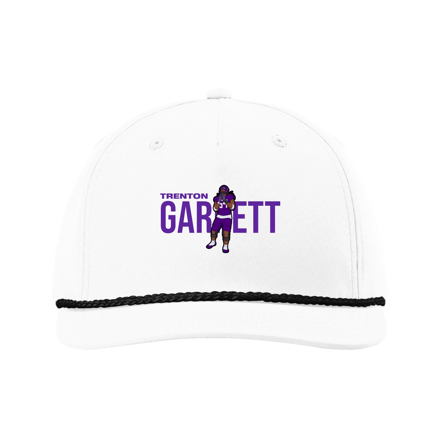 Five-Panel Classic Rope Cap — Player Name in White