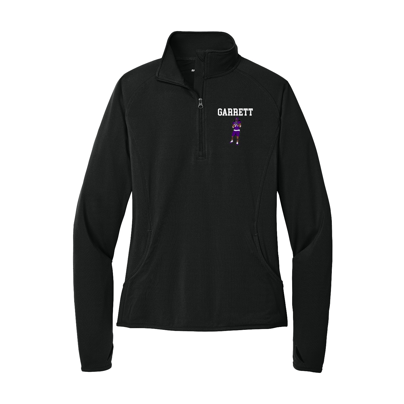 Women's Q-Zip Pullover — Shirsey in Black