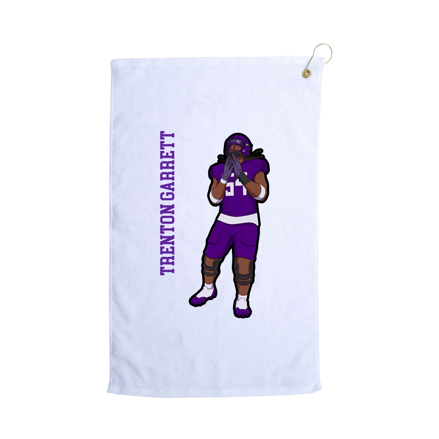 Golf Towel — Name Vertical in White