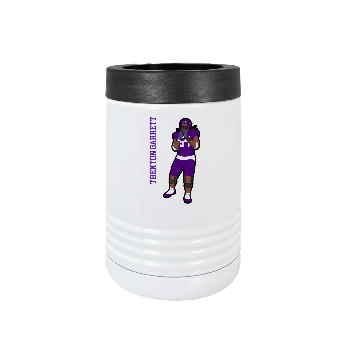 Beverage Holder — Name Vertical in White