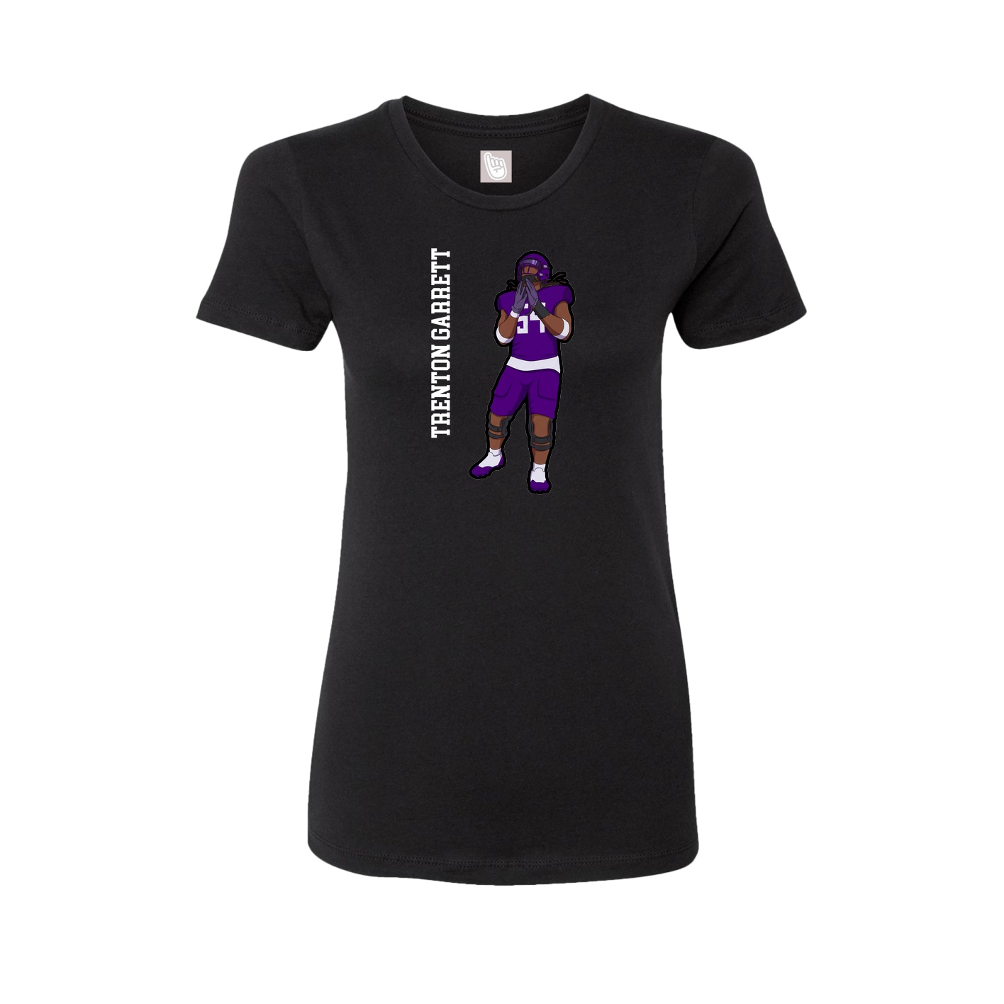 Fitted Women's Tee — Name Vertical in Black