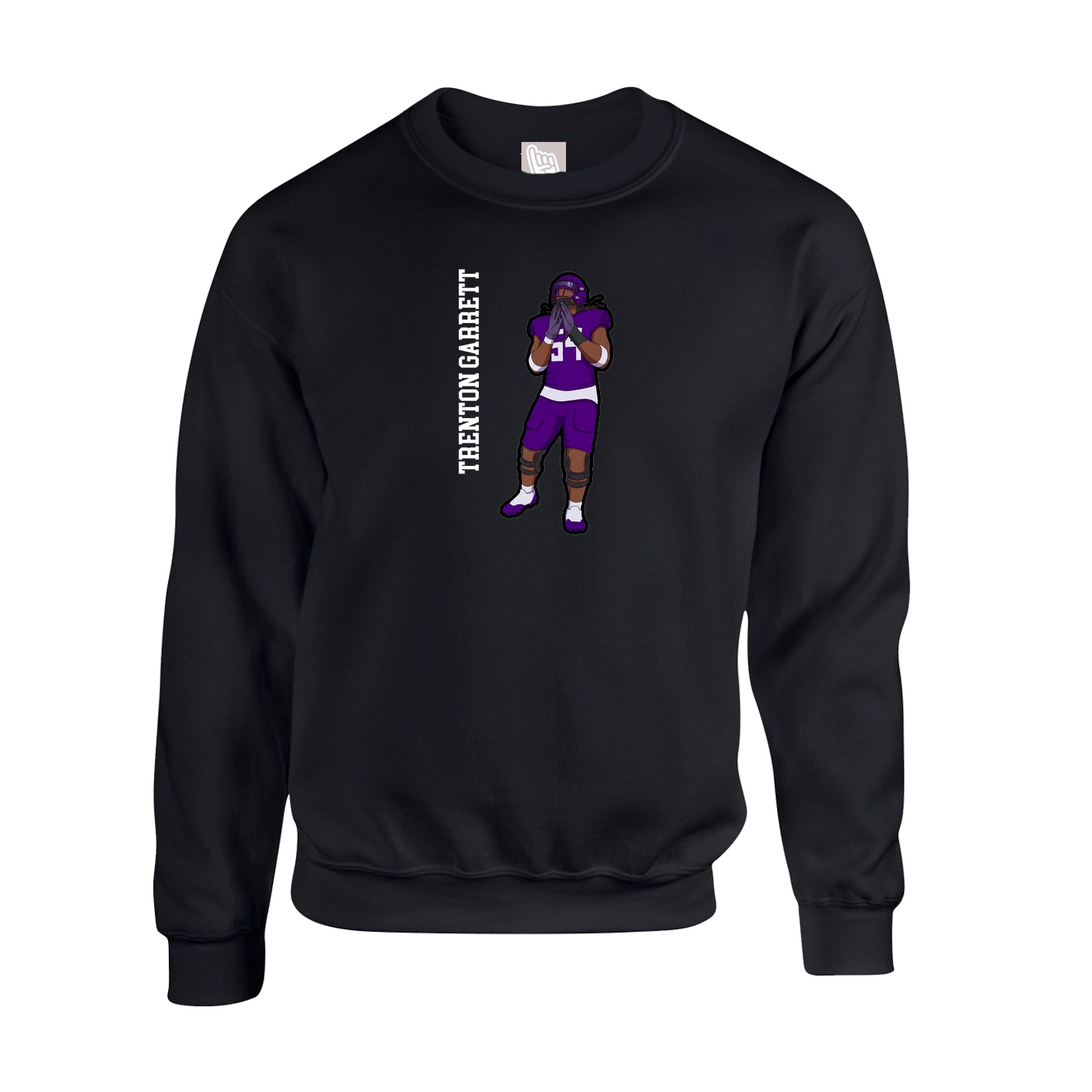 Fleece Crew — Name Vertical in Black