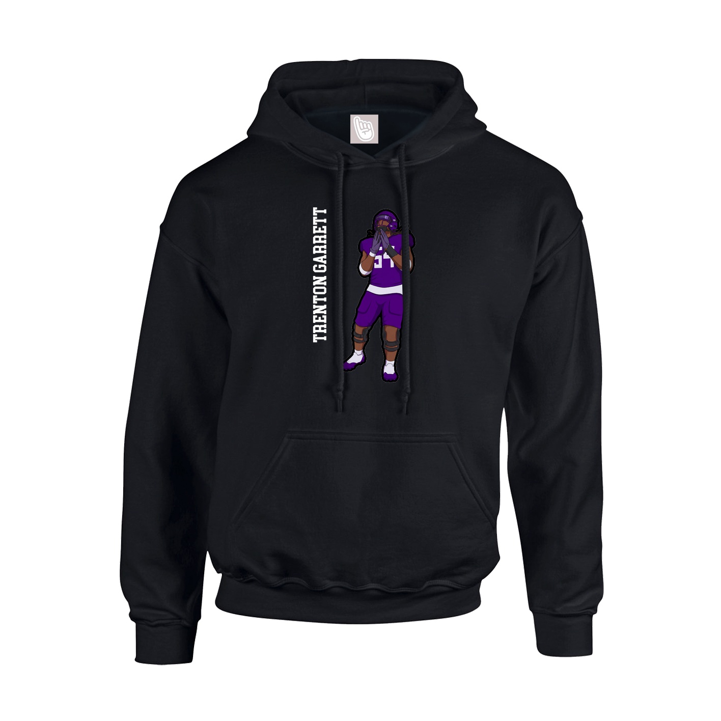 Youth Hoodie — Name Vertical in Black