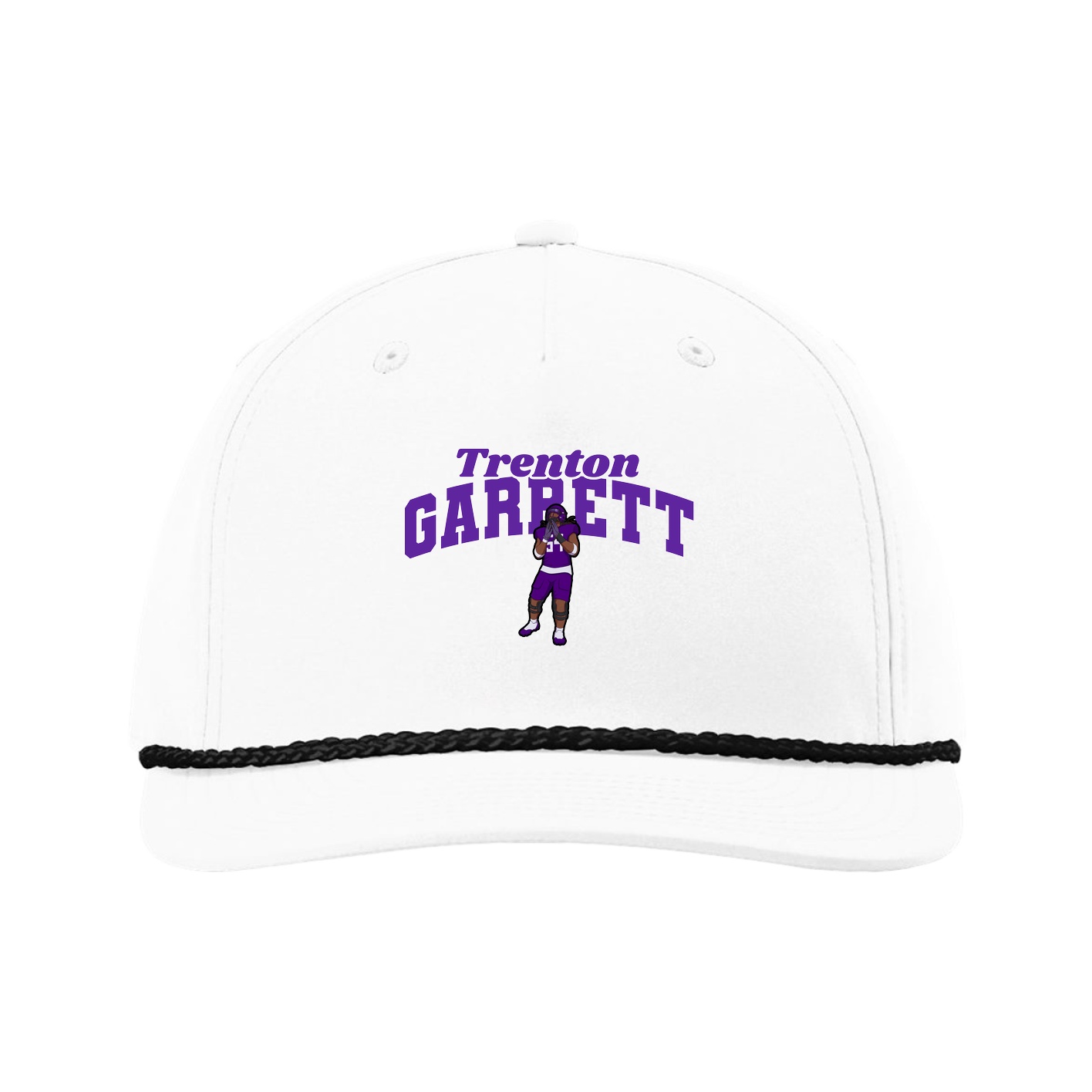 Five-Panel Classic Rope Cap — Signature Arch in White