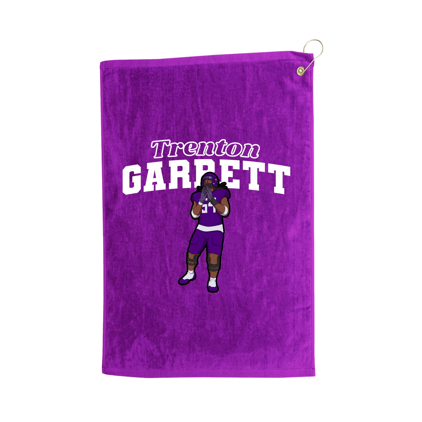 Golf Towel — Name Arch in Purple