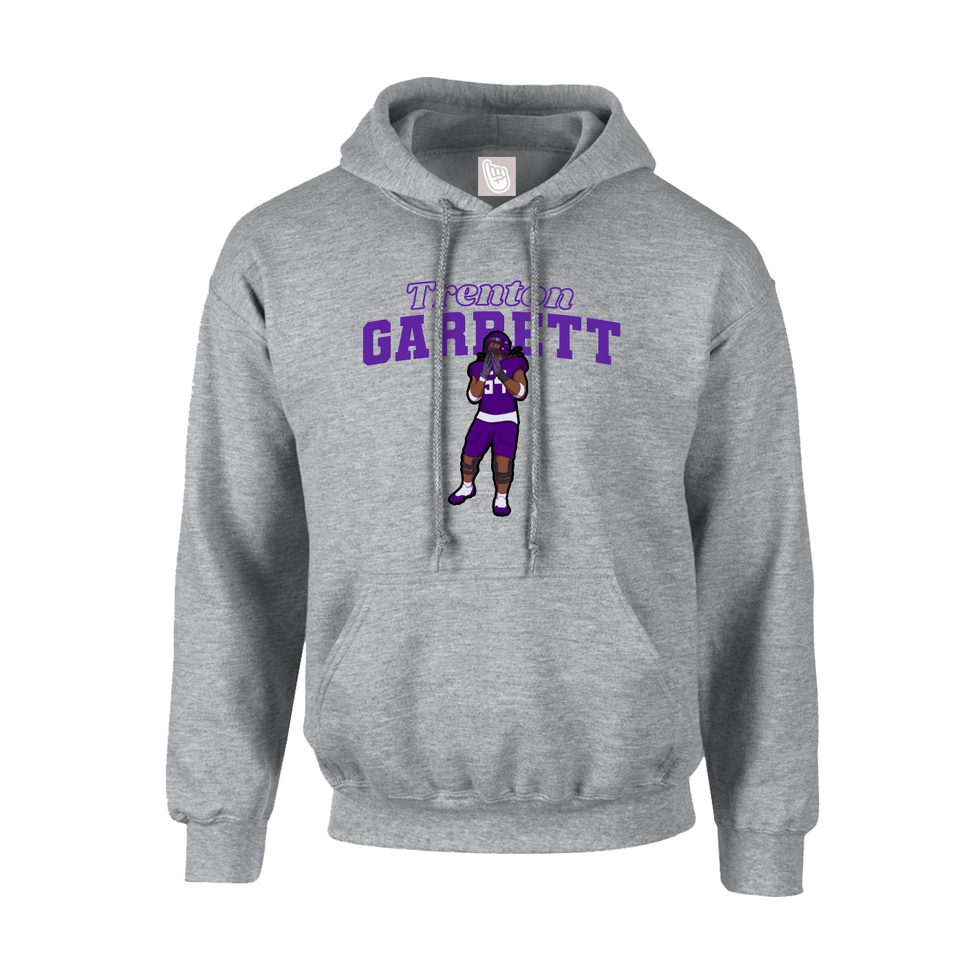 Youth Hoodie — Name Arch in Grey