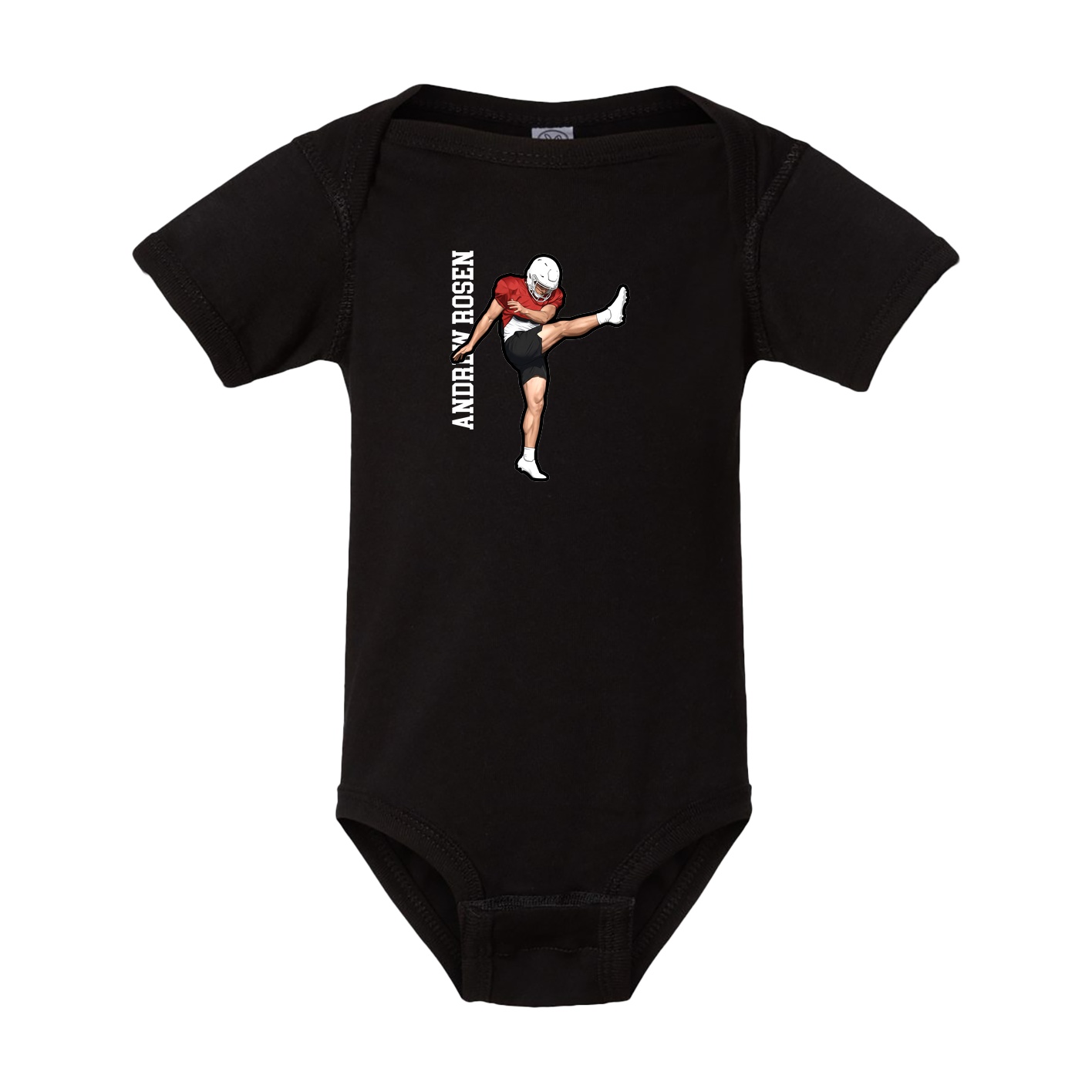Baby Onesie — Name Vertical in Black