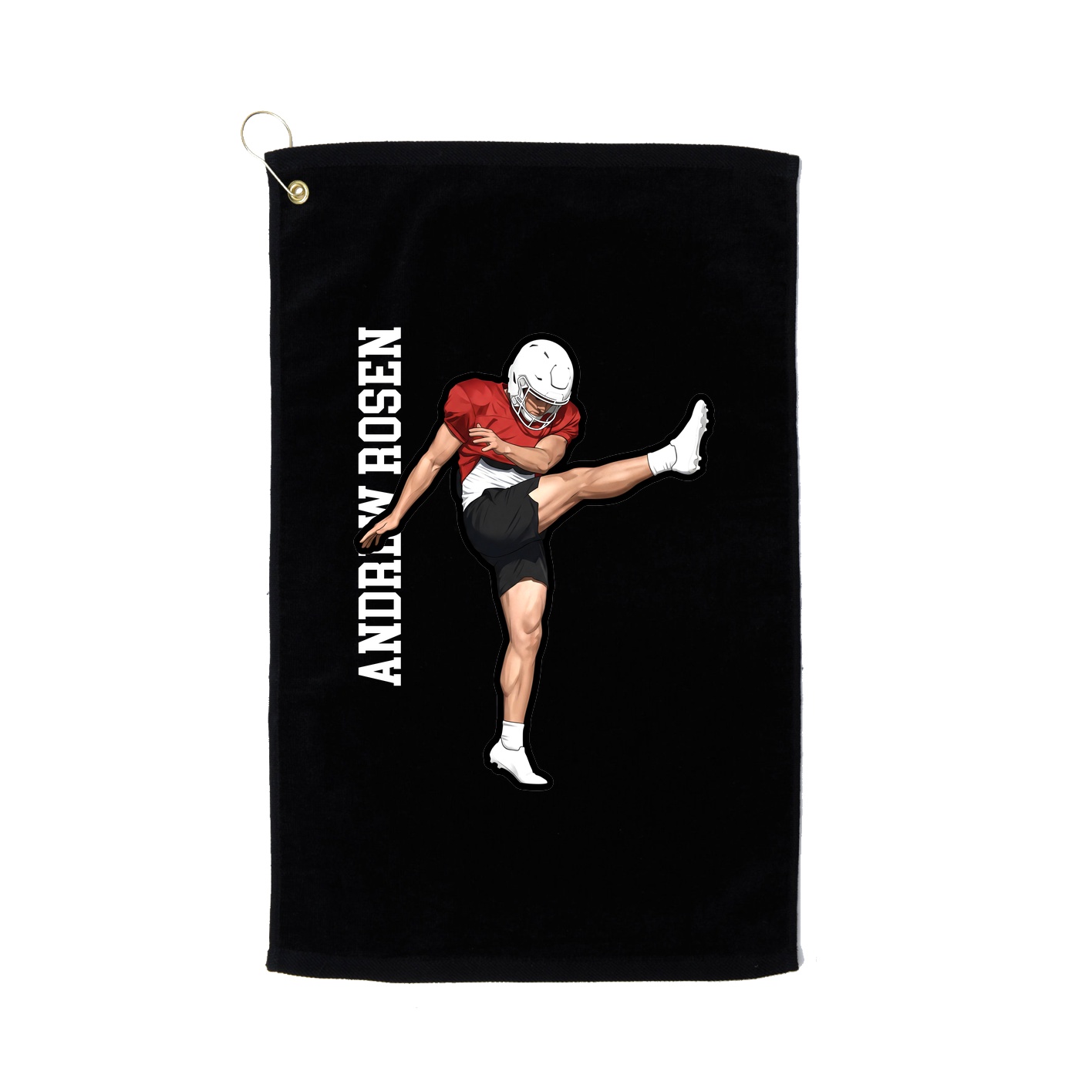 Golf Towel — Name Vertical in Black