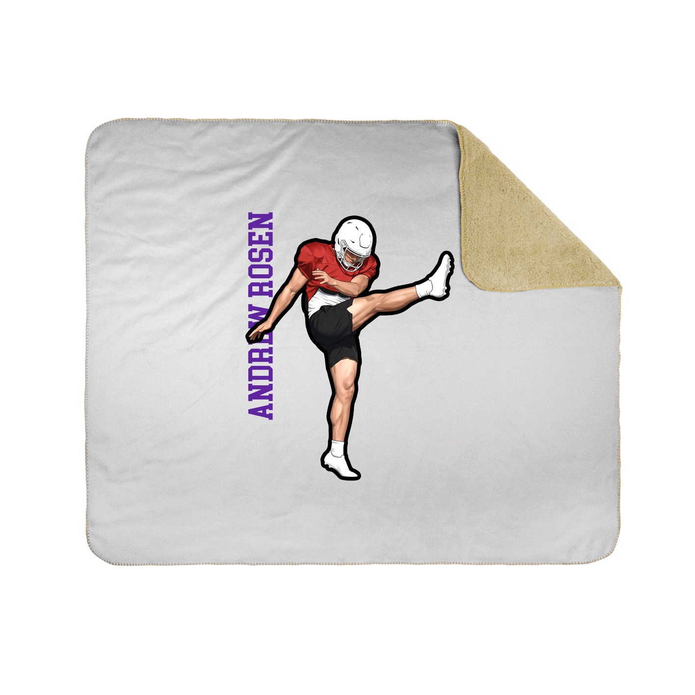 Throw Blanket — Name Vertical in White