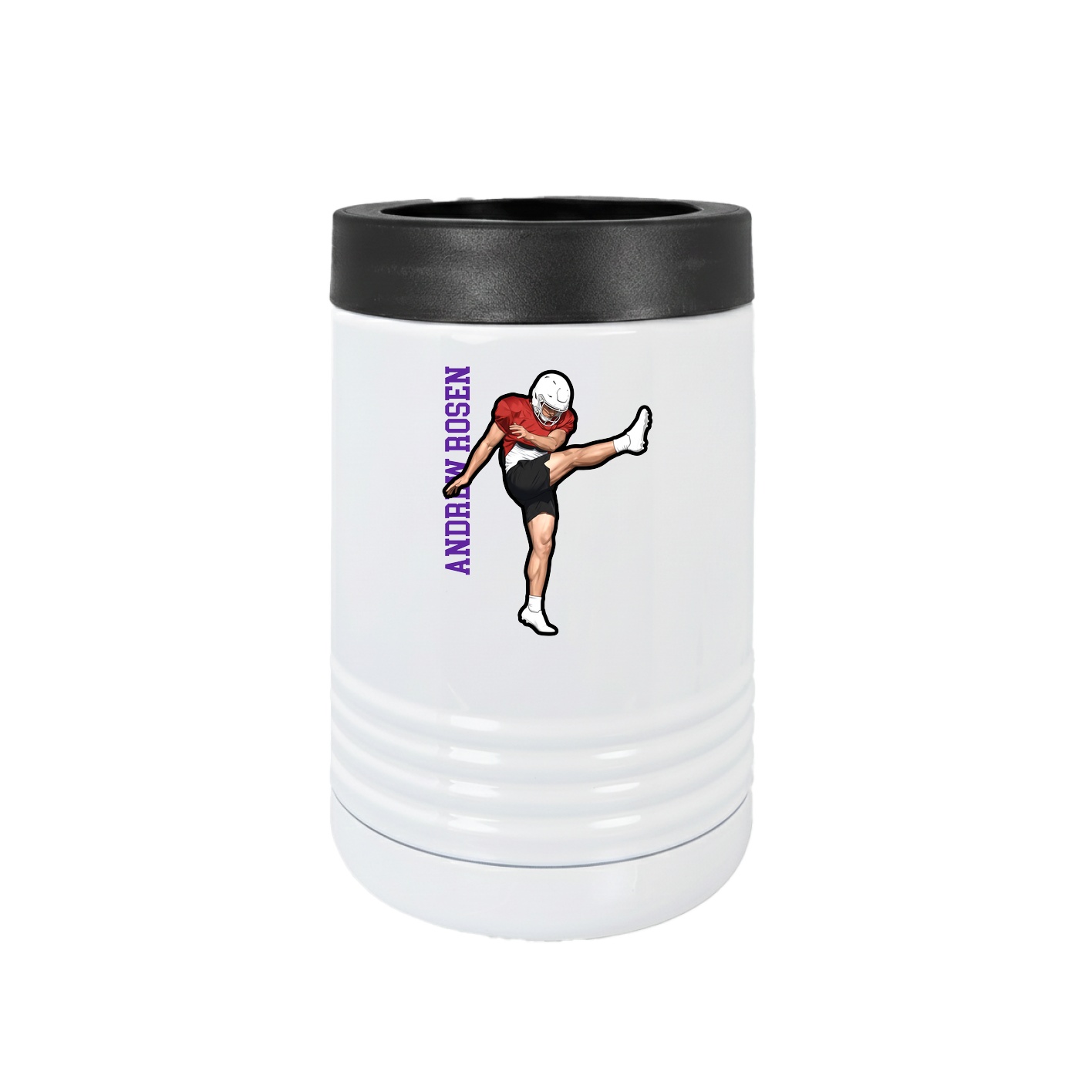 Beverage Holder — Name Vertical in White