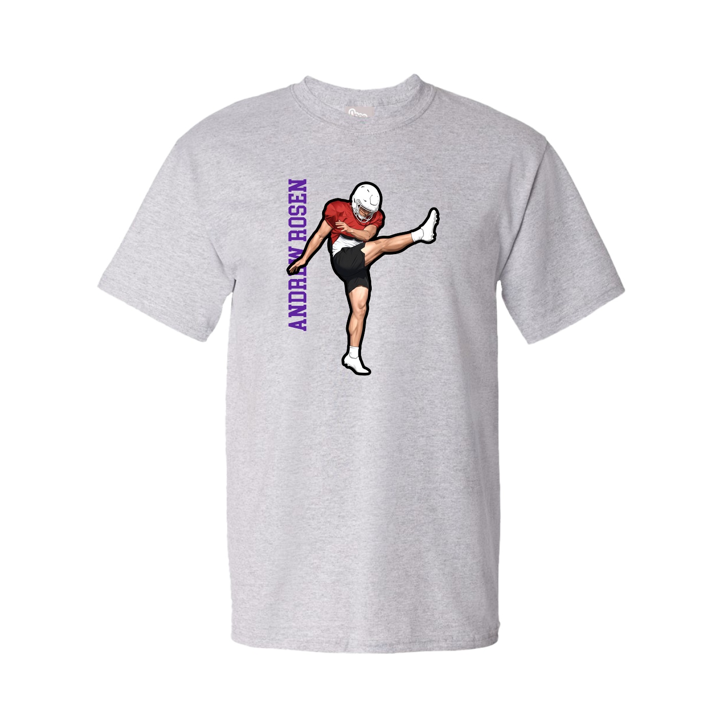 Tee — Name Vertical in Grey