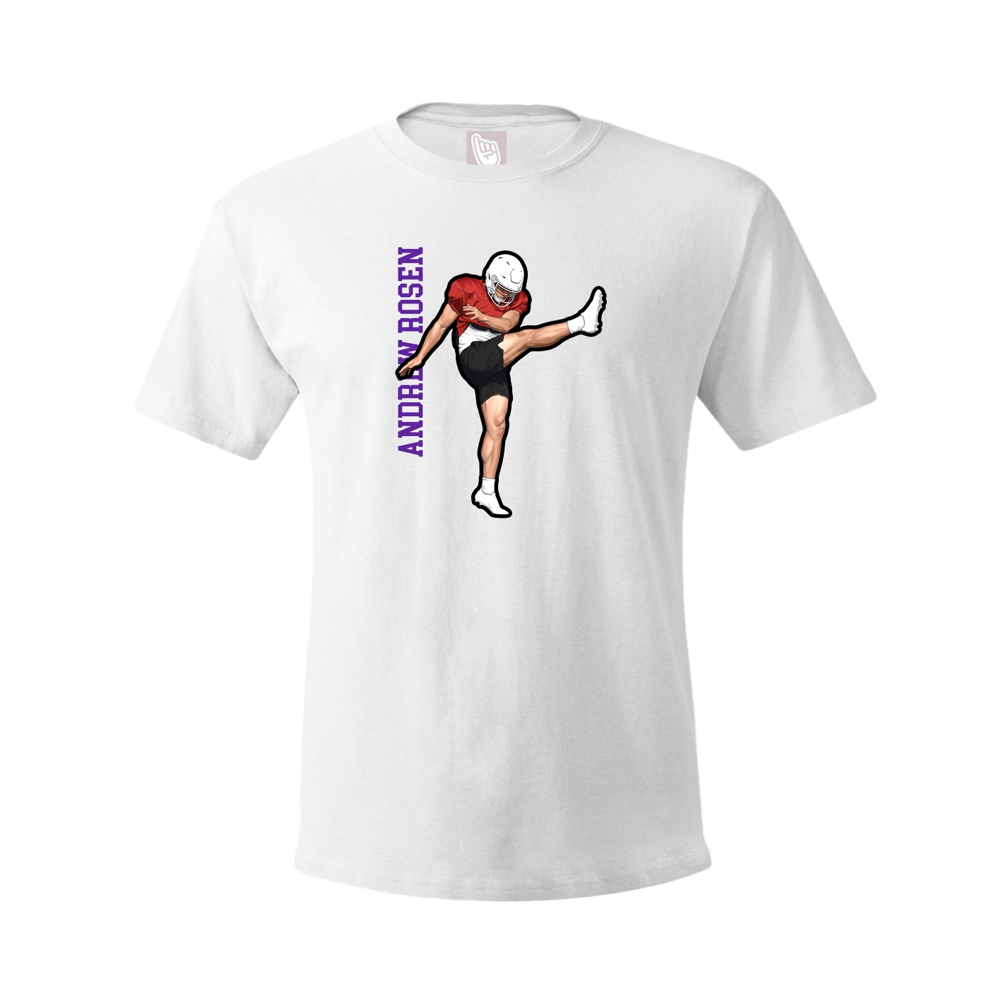 Tee — Name Vertical in White