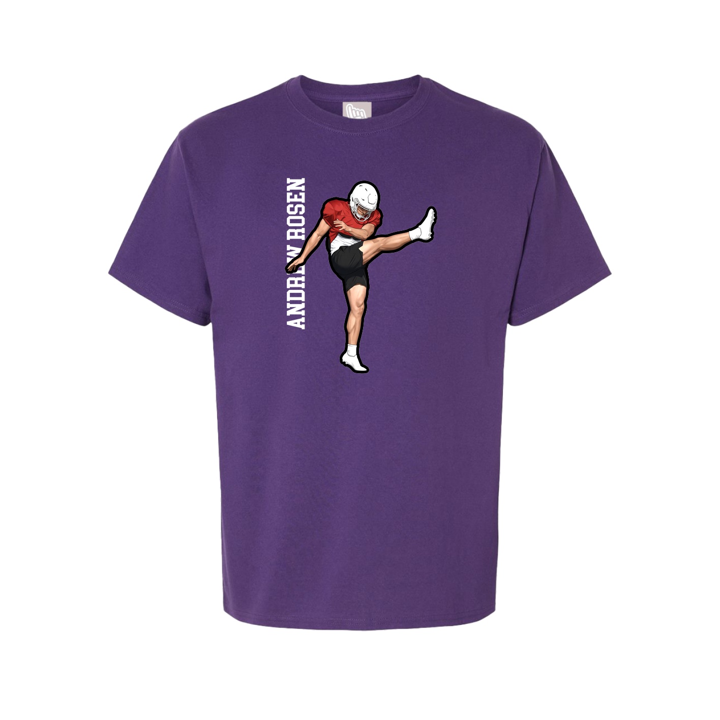 Youth Tee — Name Vertical in Purple