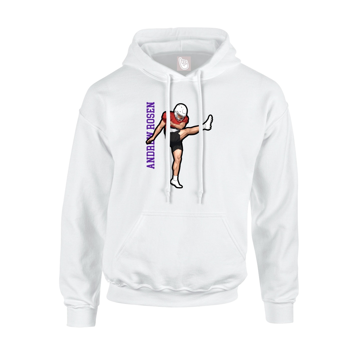 Hoodie — Name Vertical in White