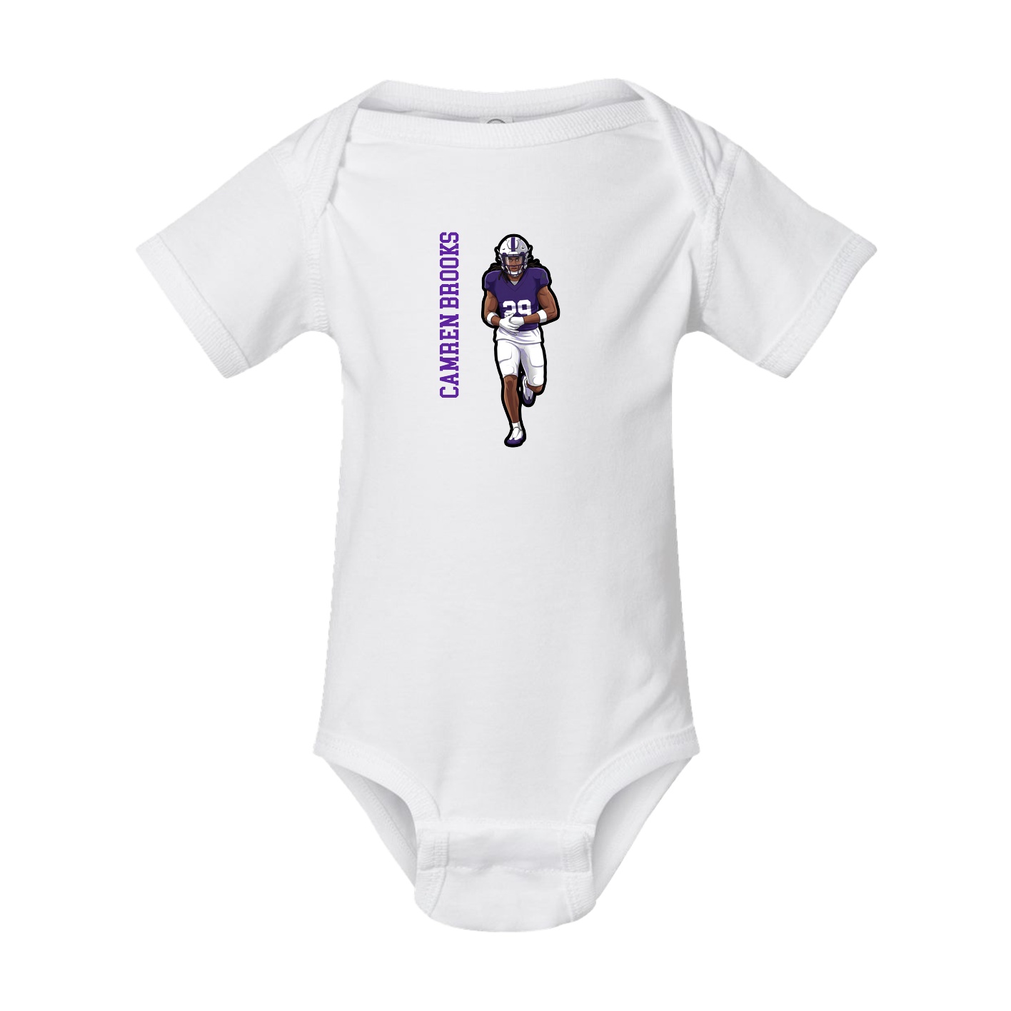 Baby Onesie — Name Vertical in White