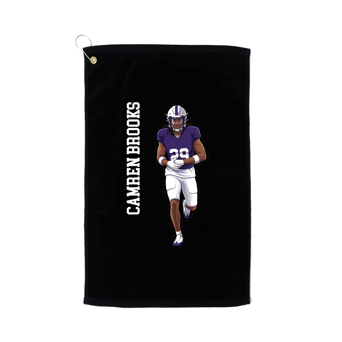 Golf Towel — Name Vertical in Black