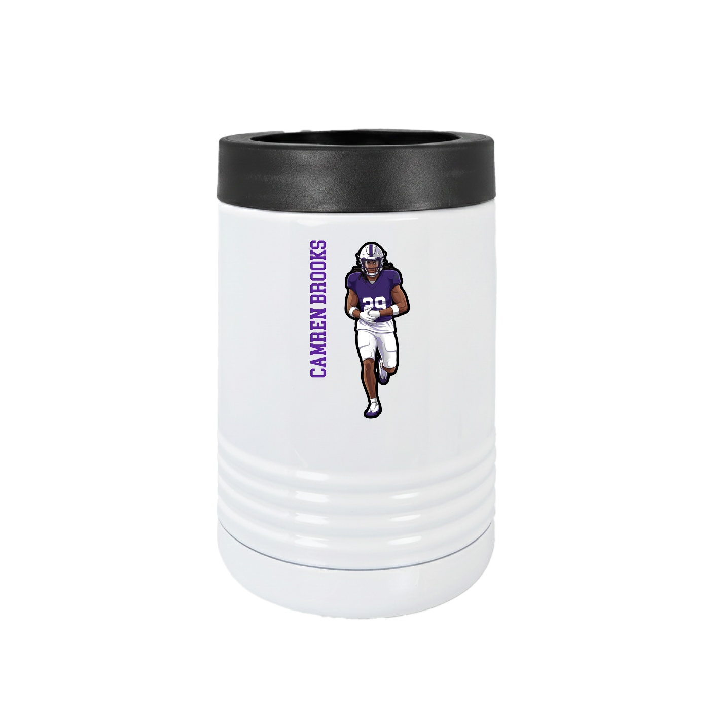 Beverage Holder — Name Vertical in White