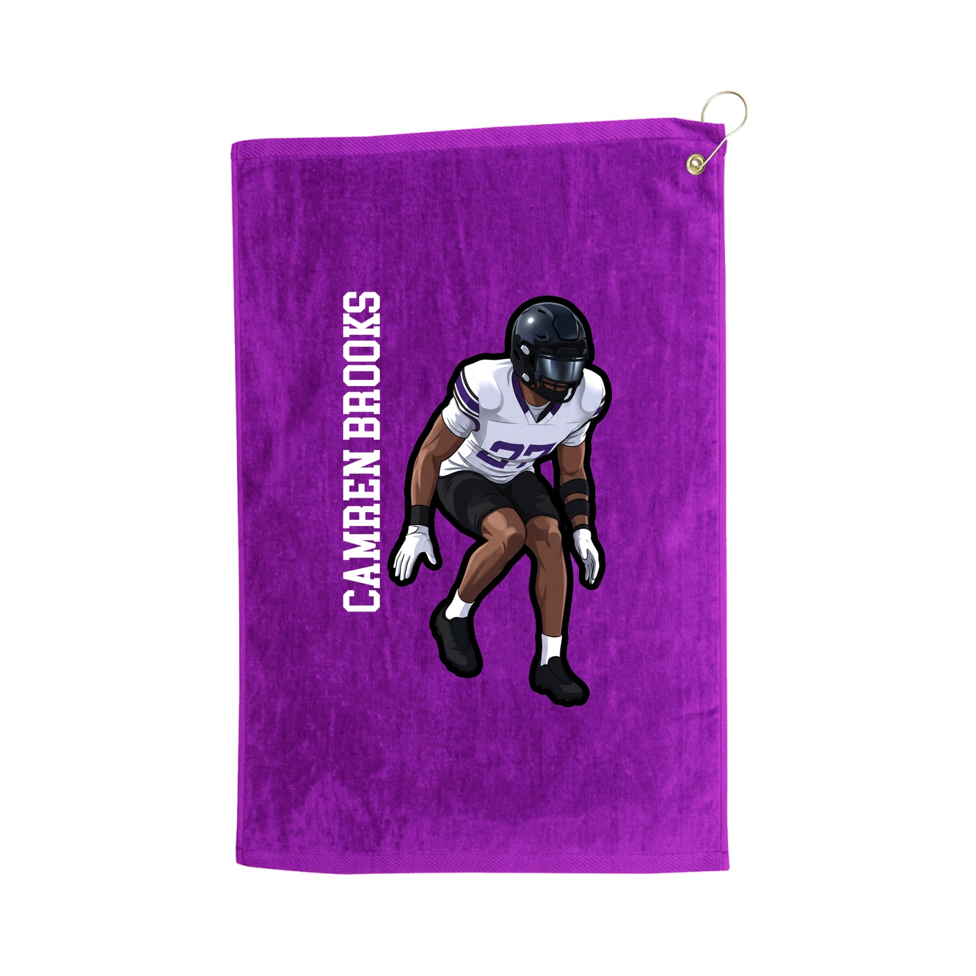 Golf Towel — Name Vertical in Purple