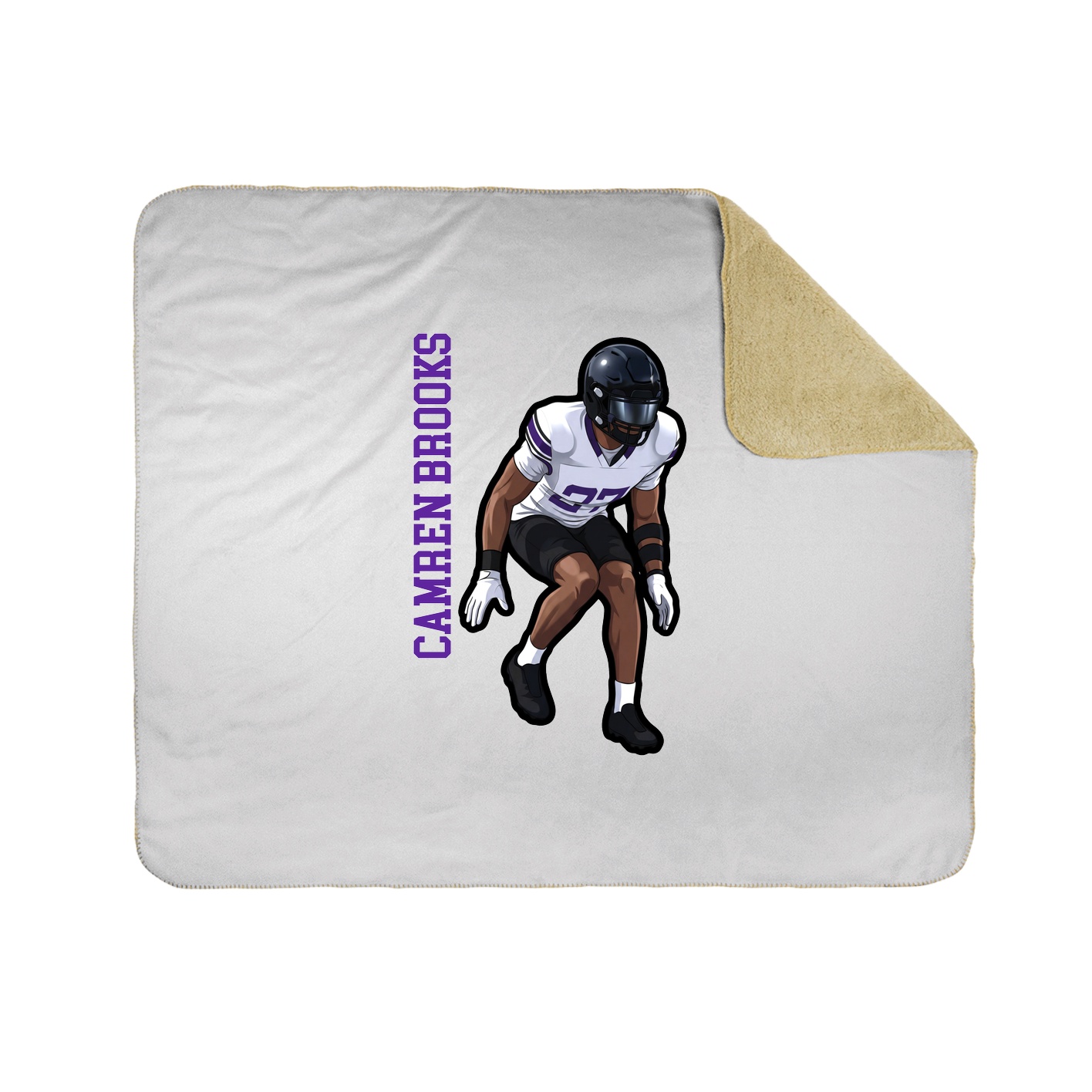Throw Blanket — Name Vertical in White