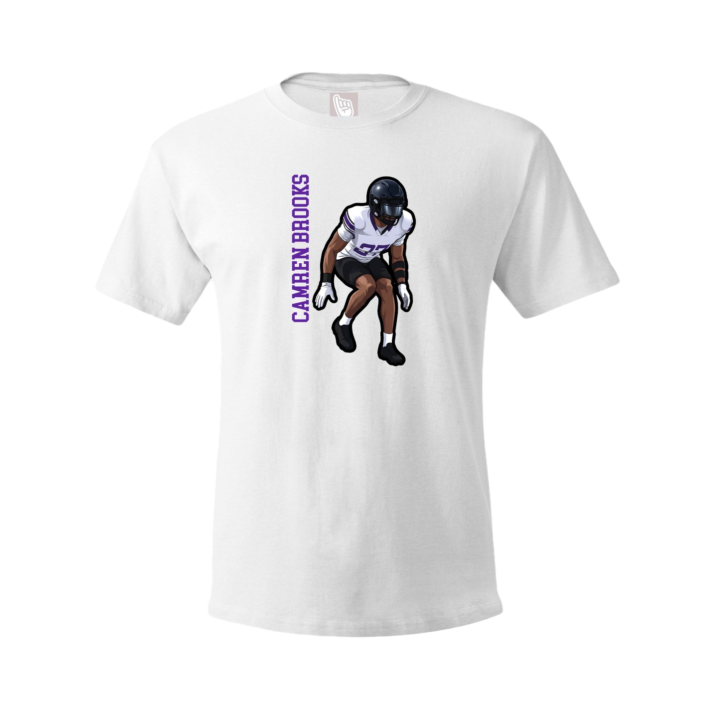 Tee — Name Vertical in White