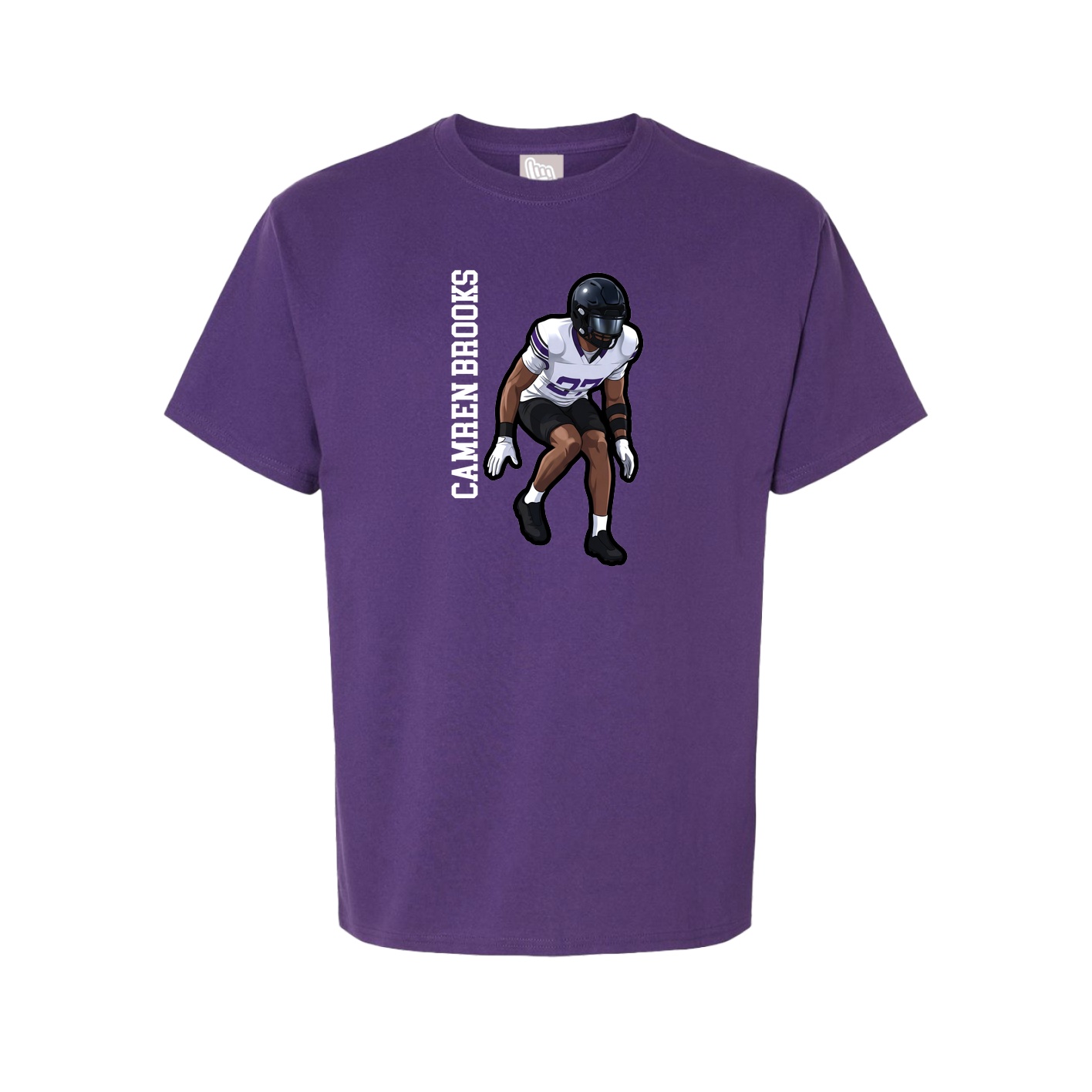 Youth Tee — Name Vertical in Purple