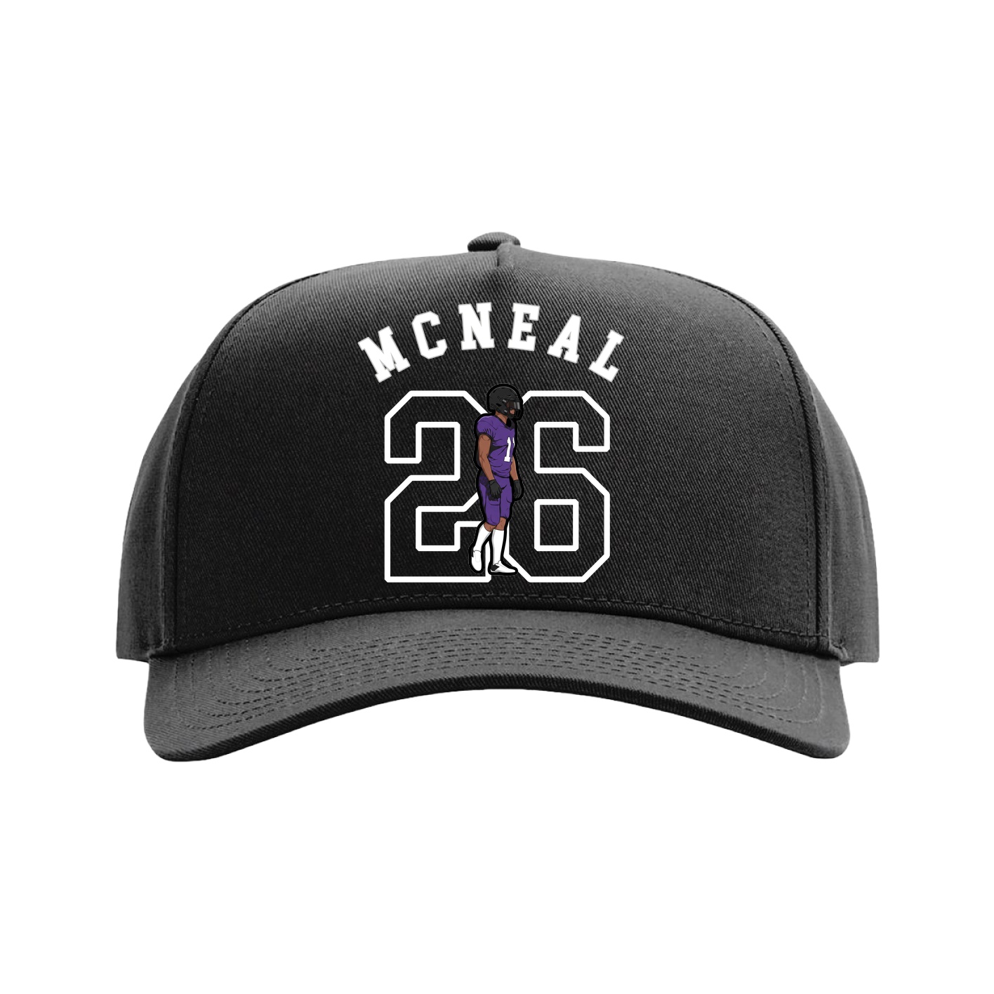 Full Fabric Five-Panel Champ Cap — Shirsey Arch in Black