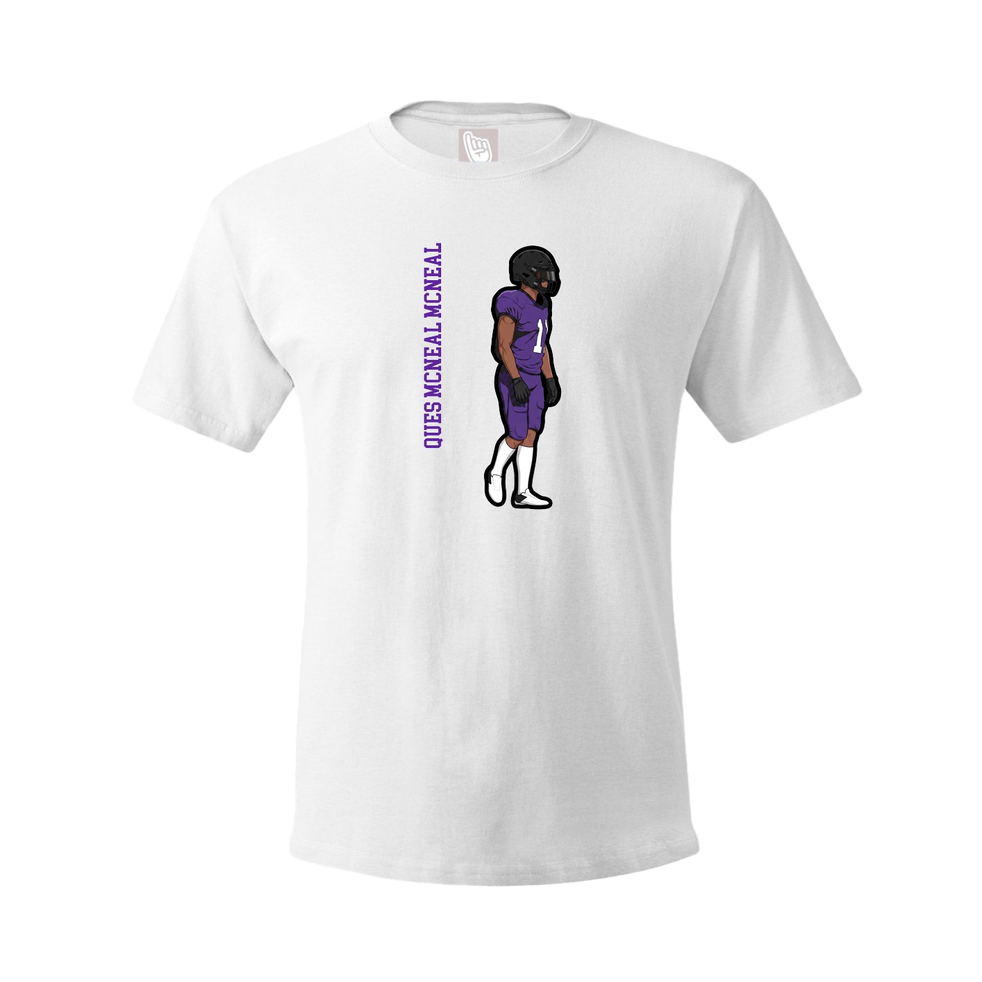 Tee — Name Vertical in White