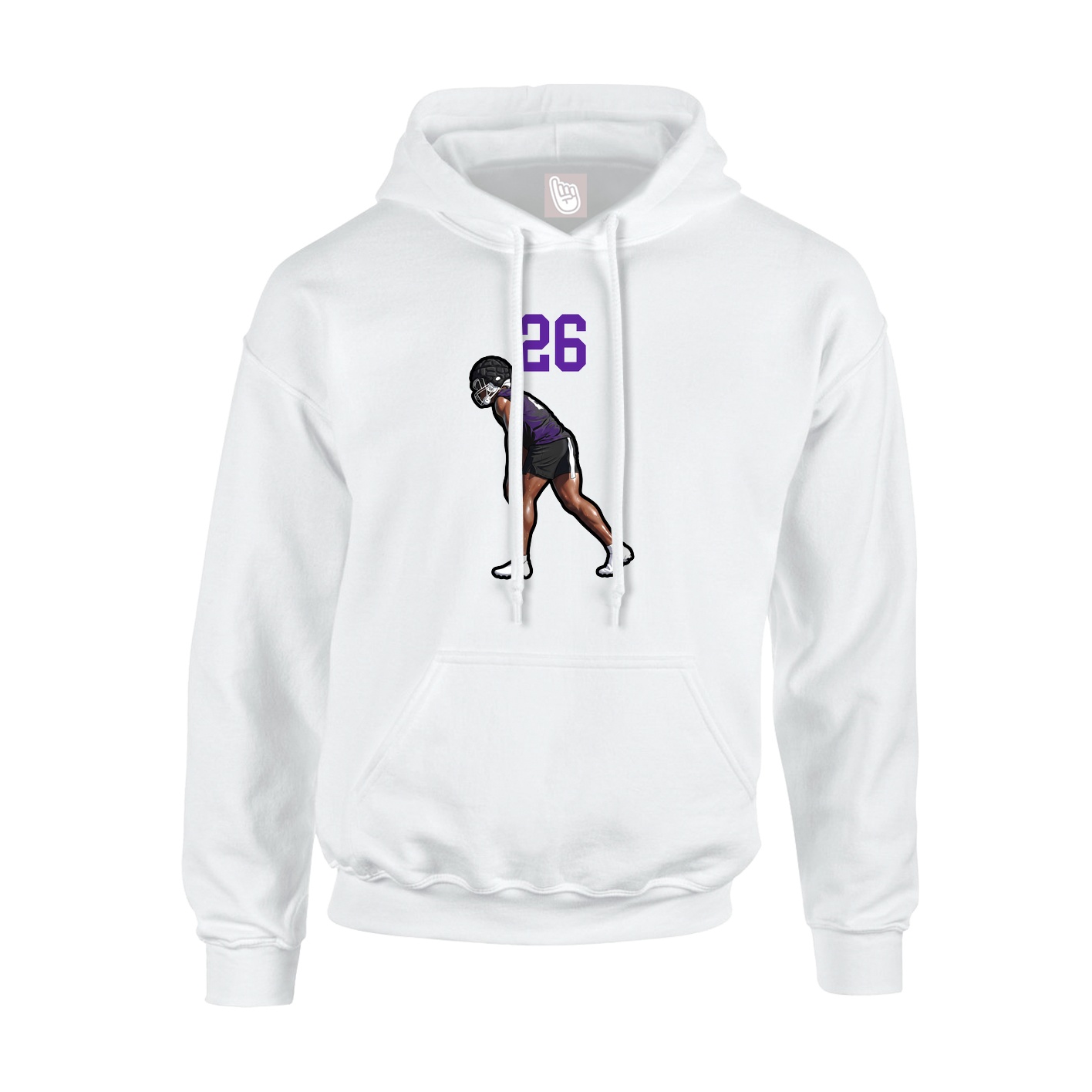 Youth Hoodie — Number Top in White