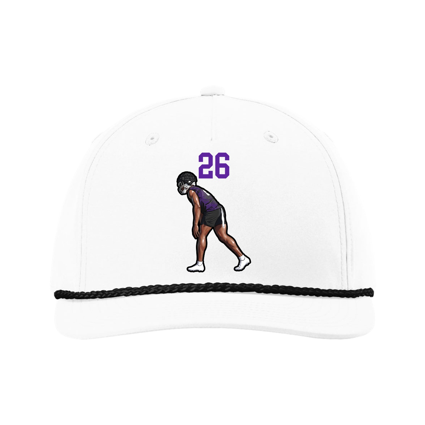 Five-Panel Classic Rope Cap — Number Top in White
