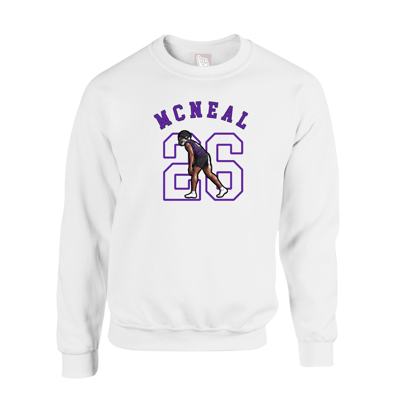 Fleece Crew — Shirsey Arch in White