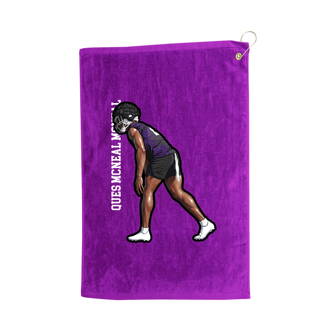 Golf Towel — Name Vertical in Purple